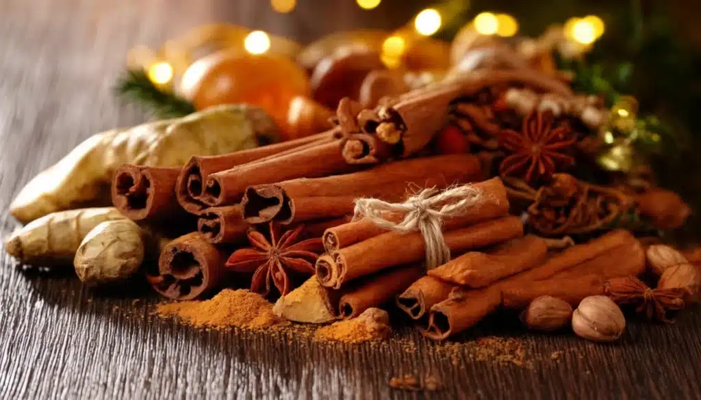 especias en Navidad: jengibre, canela y clavo de olor
