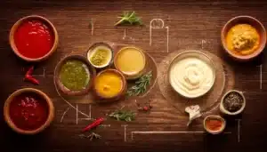 Clasificación de las salsas por temperatura, el color y el método de elaboración.