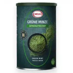 un bote de menta liofilizada de la marca HELA