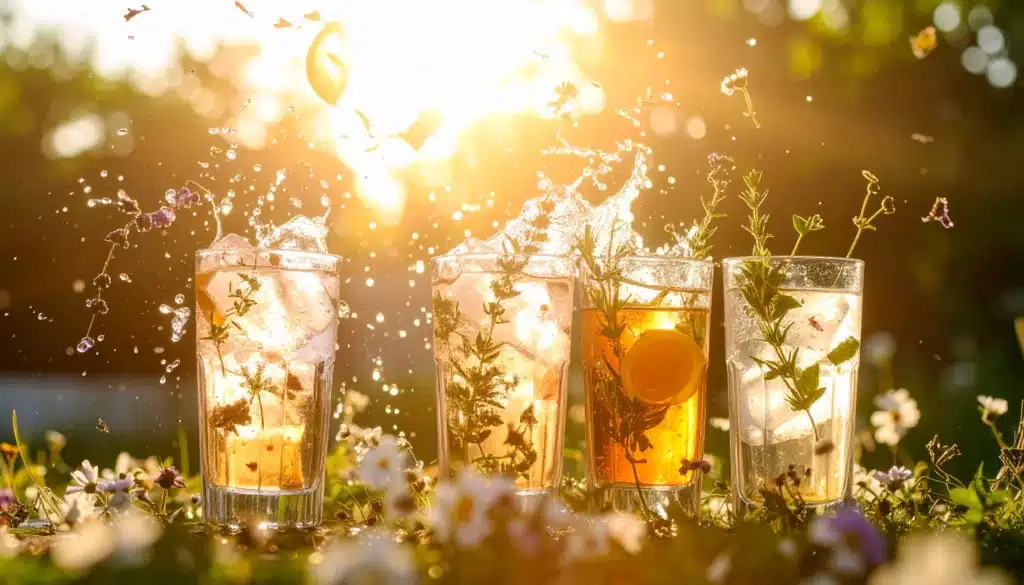 Bebidas refrescantes con hierbas deshidratadas