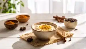 un bol con Especias para porridge de avena