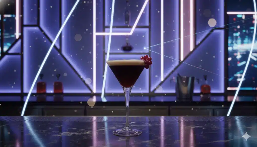 un coctel molecular en la barra de un bar