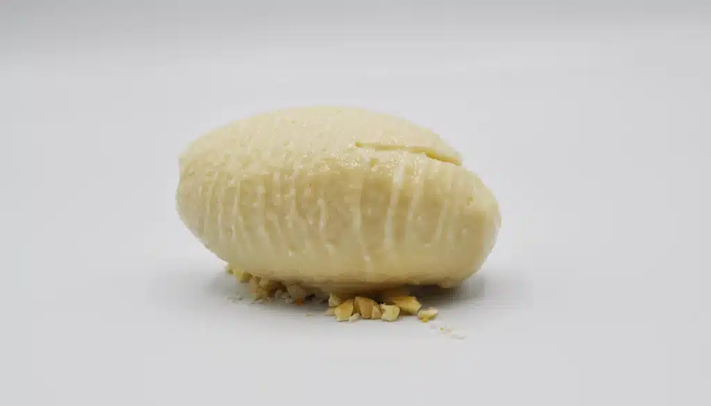 una quenelle de helado cremoso estabilizado con Neutro Helado Cream Komplet, empleado para evitar la formación de cristales en helados.